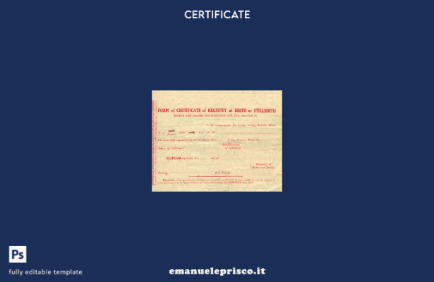 stile verificato Registro delle nascite e dei decessi Certificato di nascita o m
